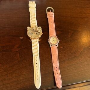 Hello Kitty Cream and Pink Watches